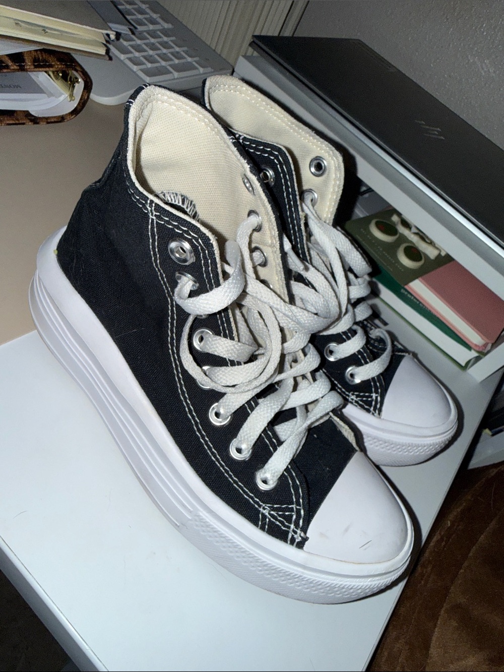 Converse Black and White High-Top Canvas Sneakers